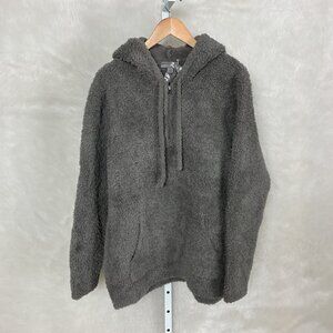 Barefoot Dreams Men's Shearling Hoodie Charcoal Gray NWT L